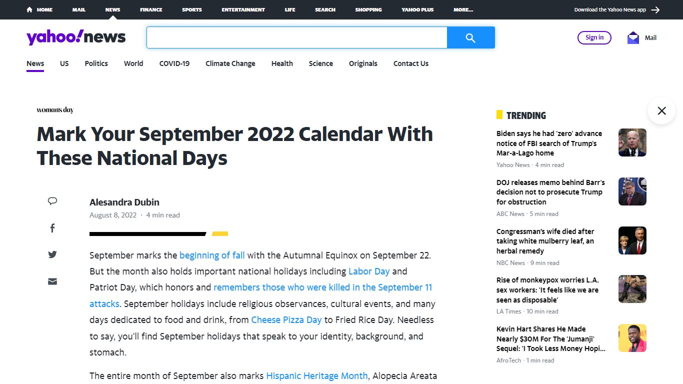 Mark Your September 2022 Calendar With These National Days - Yahoo! News